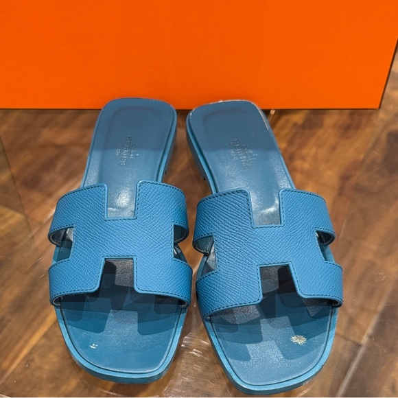Hermès Oran Sandals in Blue - Picture 1 of 11